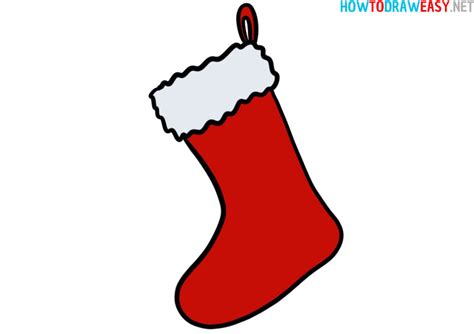 Stocking Drawing Easy ~ Stocking Christmas Easy Draw Drawing Step ...