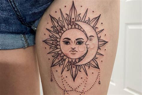 100 Stylish Sun And Moon Tattoos With Meanings - The Trend Scout