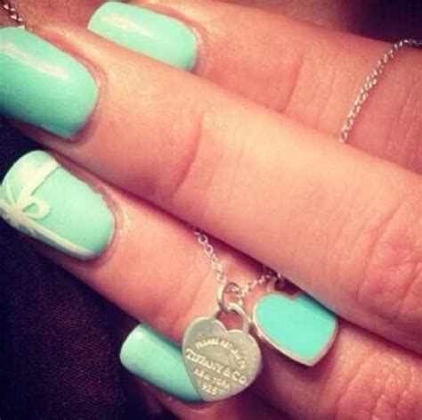 Tiffany blue nails and heart shaped necklace. #tiffany #tiffanys | Tiffany blue nails, Heart ...