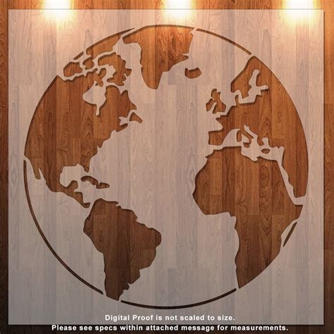 Earth World Map Globe Continents Stencil Durable - Etsy Canada