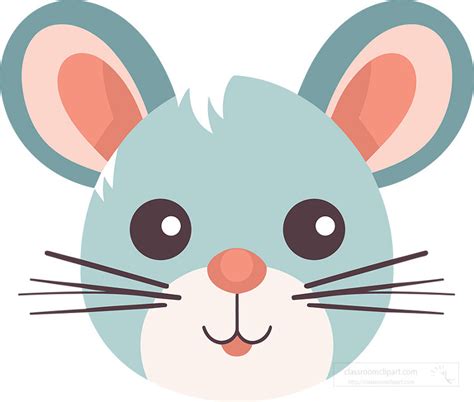 Animal Faces Clipart-cute blue mouse face