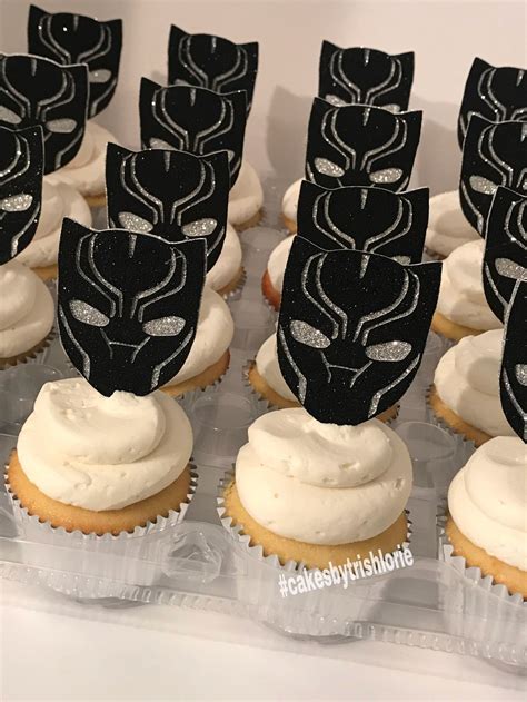 Black Panther Theme Cupcakes | Black panther birthday party, Black ...
