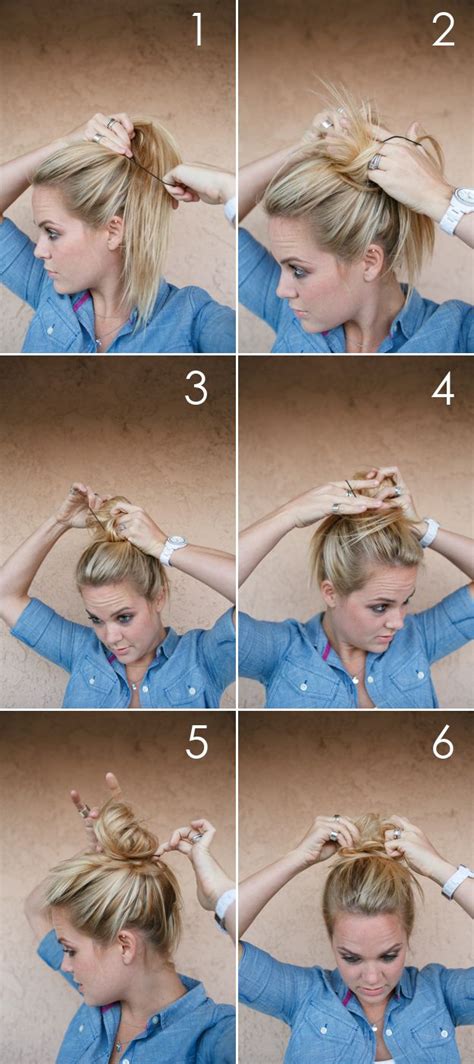 Perfect How To Put Mid Length Hair In A Bun Hairstyles Inspiration ...