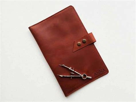 Handmade Personalized Leather Notebook Cover with Built-in Organizer | Gadgetsin