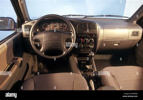 Coche, KIA SPORTAGE, cross country vehículo, modelo del año 2000, azul, vista interior, vista ...