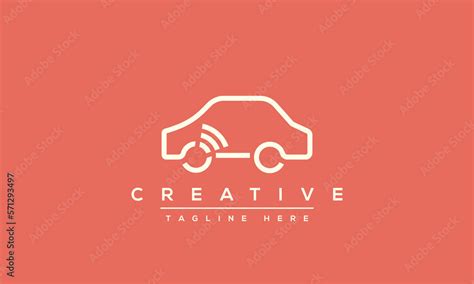 Modern smart car logo vector illustration, Smart mobility, wi-fi, wireless network of vehicle ...