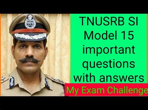 TNUSRB SI Model questions and answers l Tn sub inspector exam 2020/ Tnpsc,Group 1,2,4 ...