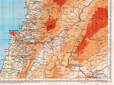 Old Lebanon Map Vintage Road Map of Lebanon Oversized - Etsy