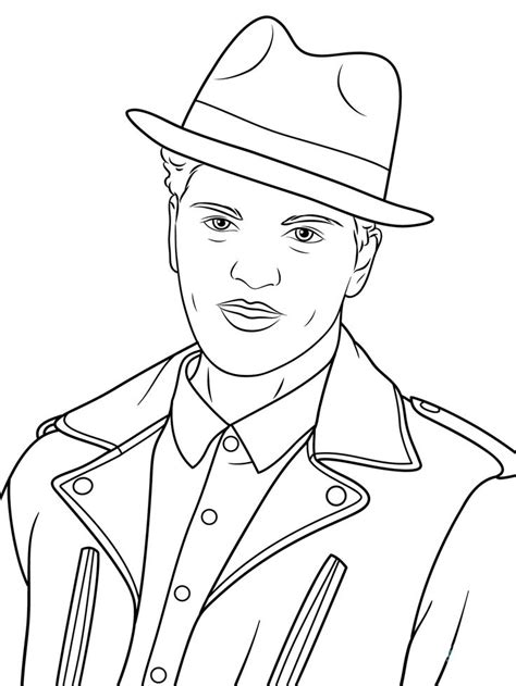Bruno Mars Coloring Pages for Kids