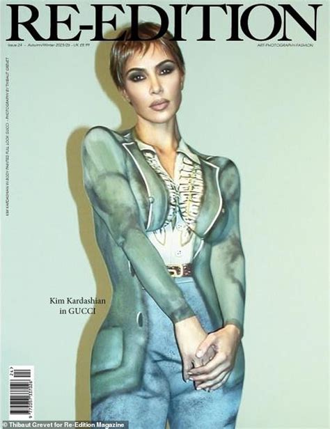 kim kardashian  nude  magazine cover     body paint