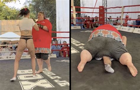Unfair From The Start: Big Girl Easily Handles Skinny Girl In The 1st