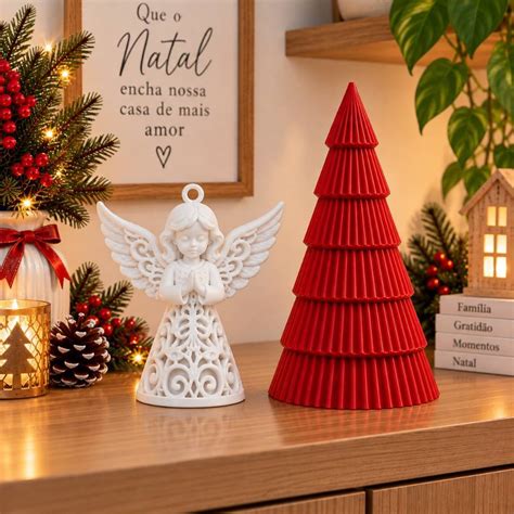 Anjos Para Arvore De Natal - Kit Decoração Natalina Anjo e Árvore de Natal - Enfeites Natalinos para ...