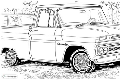 Vintage Pick-Up Truck - Coloring.app