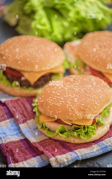 Home made cheese burgers hi-res stock photography and images - Alamy