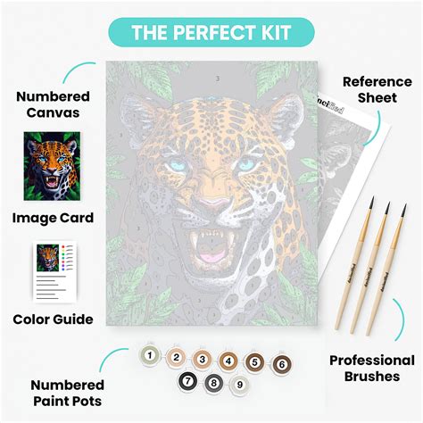 Fierce Jaguar with Striking Blue Eyes - Paint by Numbers Kit | Stunning