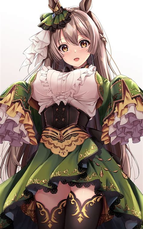 アニメ、 アニメの女の子、 ウマ娘シンデレラグレイ、 うまみみ、 動物の耳、 サトノダイヤモンド（ウマ娘）、 ソロ、 長い髪、 ブルネット