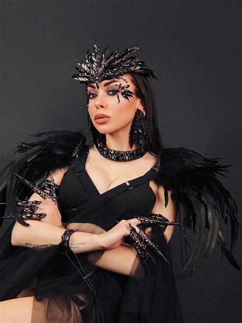 Mardi Gras Costume, Black Feather Tiara, Gothic Crown, Phoenix, Burning