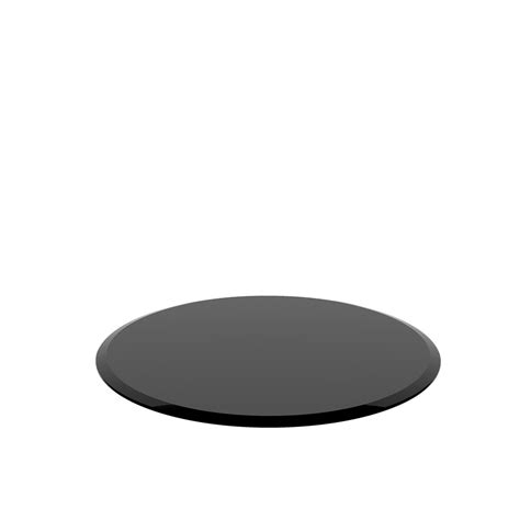 Wrought Studio™ 36" Inch Round Tempered Glass Table Top Black Glass 2/5