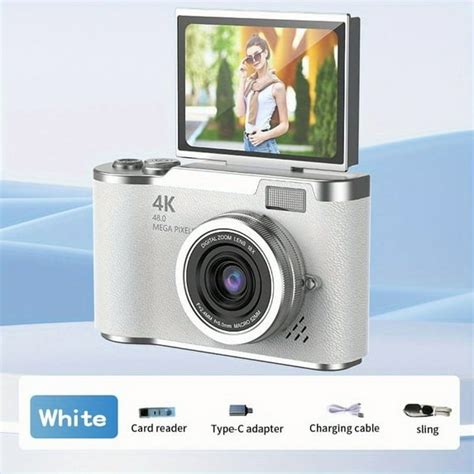 4K HD Digital Camera, 2.4-inch Flip Screen, Professional Camera for