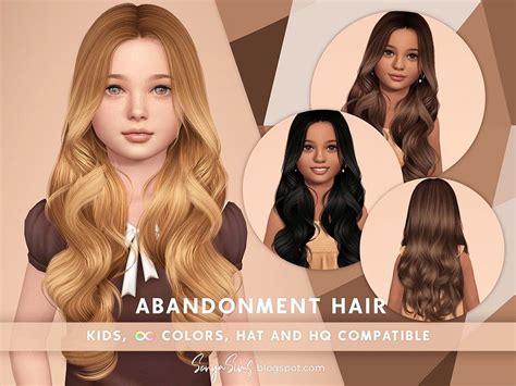The Sims Resource - [PATREON] Abandonment Hair KIDS | Sims hair, Kids ...