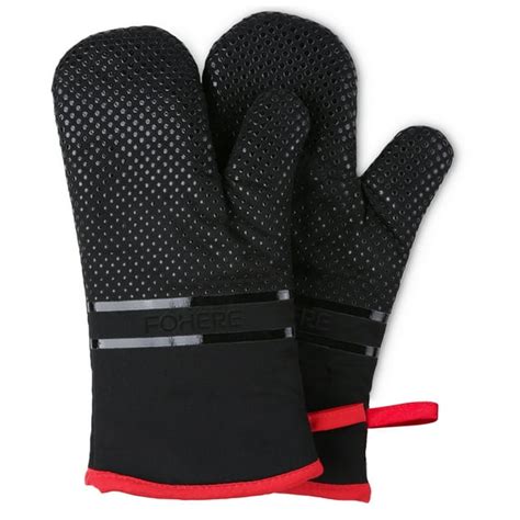 Oven Mitts, Oven Gloves Heat Resistant 500°F With Non-Slip Silicone