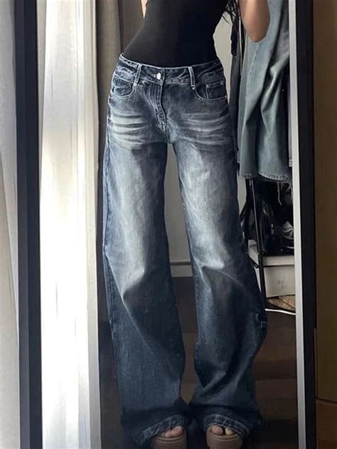 Cyflymder Low-Waisted Wide-Leg Denim Strides for Women Raloph Classic