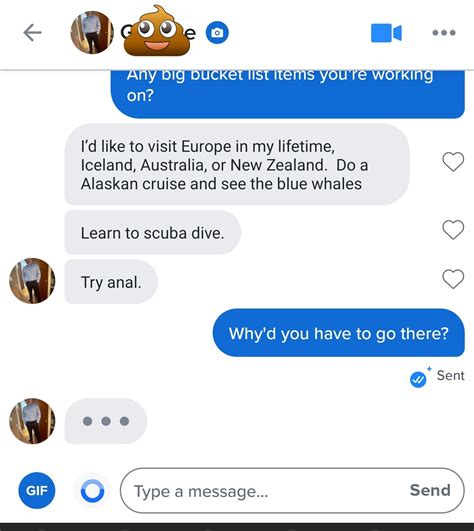 This was under 5 minutes into our first chat 🤮 | Facebook