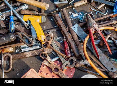 hand tools  sell   street stock photo alamy