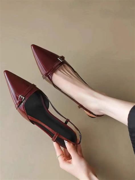 Женские босоножки на среднем каблуке, с острым носком | AliExpress