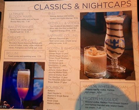 royal caribbean cruise drink list Caribbean royal drink cruise menu ...