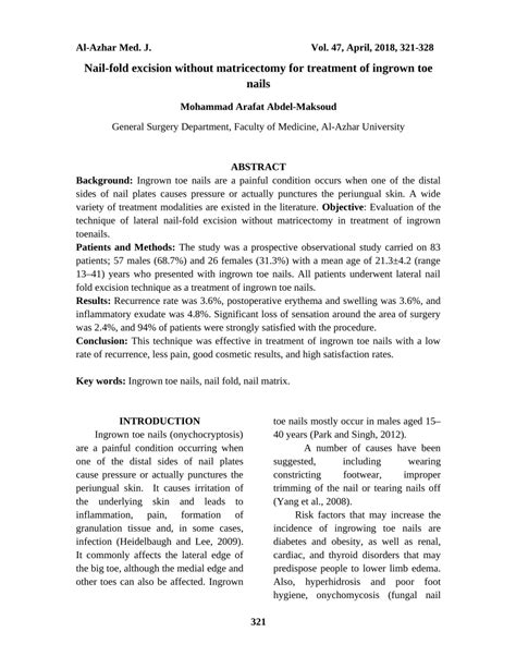 nail fold excision  matricectomy  treatment  ingrown