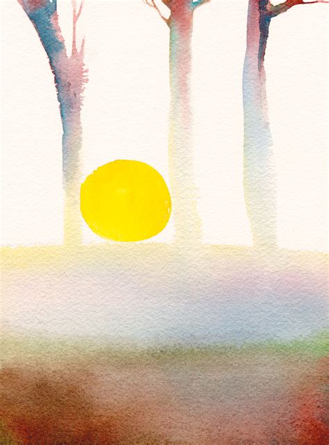 Bare Forest Sun watercolor greeting card by Masha D’yansMasha