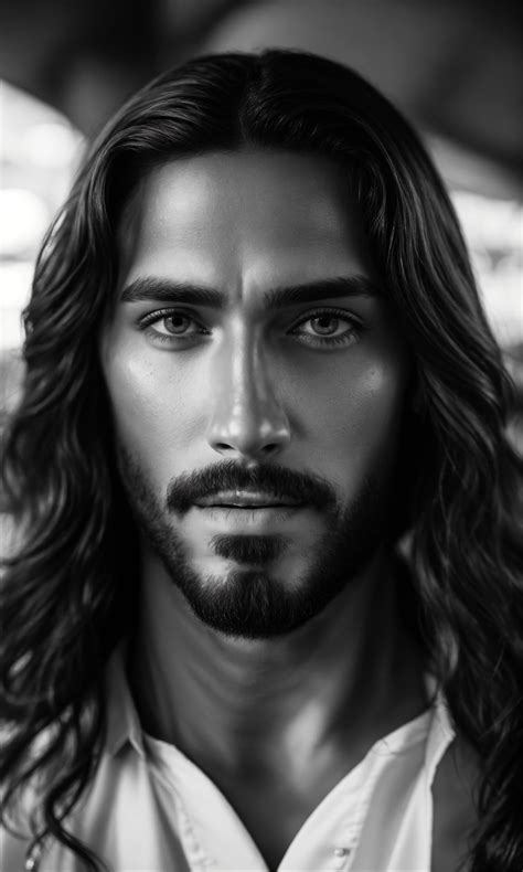 Lexica - Ultra realistic Photo of male Brazilian Jesus luz , forties