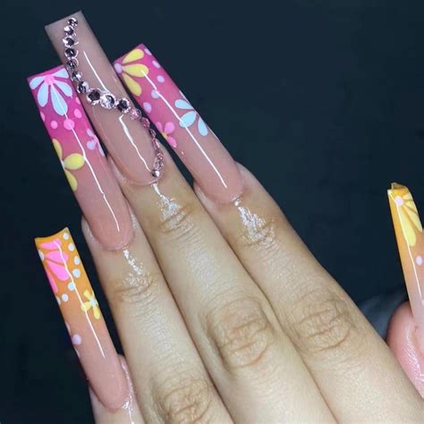 Press on Nails Extra Long Square Fake Nails Glossy Glue on Nails Pink