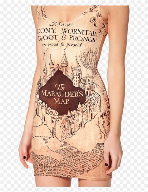 Marauders Maps Dress, Skin, Tattoo, Person HD PNG Download - FlyClipart