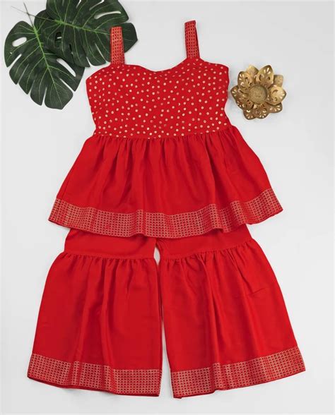 red kids ethnic set  rs  kids clothes  surat id