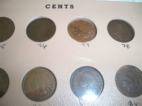 1859 TO 1909 COMPLETE SET INDIAN HEAD PENNIES INCLUDING 1877