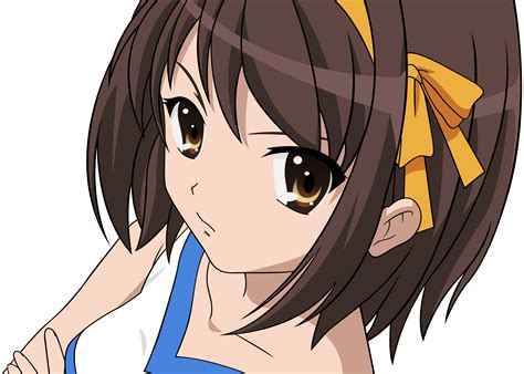 brown eyes ribbons suzumiya haruhi suzumiya haruhi no yuutsu