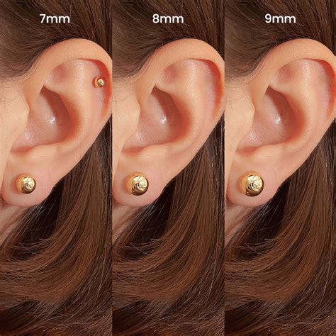 Gold Ball Stud Earrings
