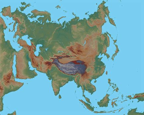 The Physical Map Of Asia - United States Map