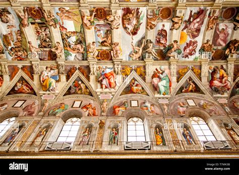 Sistine Chapel Michelangelo Ceiling High Resolution Stock Photography ...