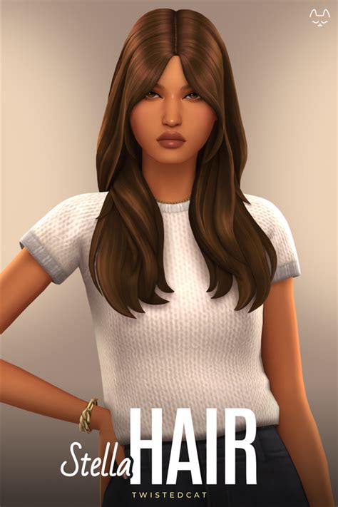 Прическа 'Stella Hair' для Симс 4. Скачать мод