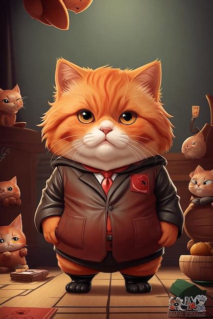 Premium AI Image | A cute cat character Photo Ai Generated