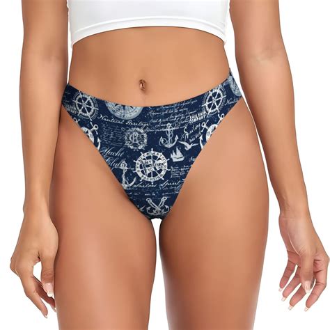 JUNZAN Sailing Cruises Nautical Print Women's Sexy G-String,Underwear