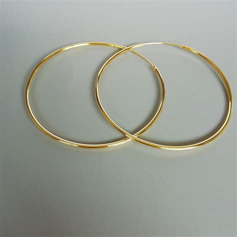 Large Gold Hoop Earrings 60 Mm Dramatic Gold Plated Hoops - Etsy