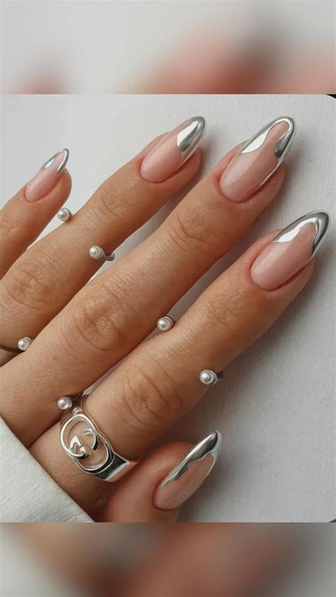 Chrome french tip – Artofit