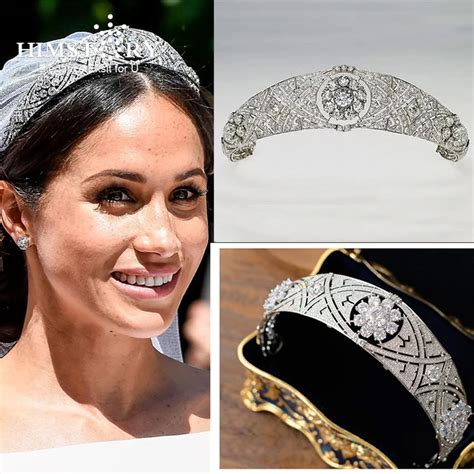 Himstory Роскошный Полный CZ Meghan принцесса свадебная диадема Корона ...