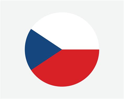 Czech Republic Round Country Flag. Circular Czechia National Flag