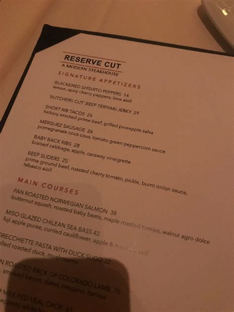 reserve cut nyc menu 2