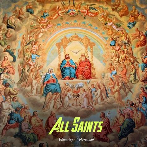 image   saints painted   side   building  words